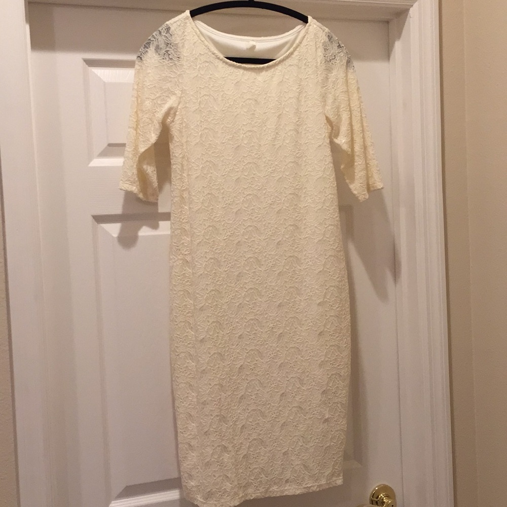 Pinkblush ivory maternity dress